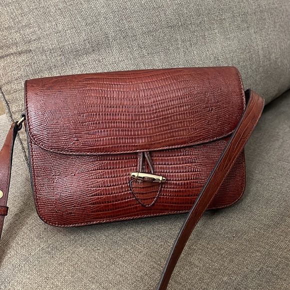 Sezane Milo Vintage Handbag in Embossed Brown - Picture 5 of 10